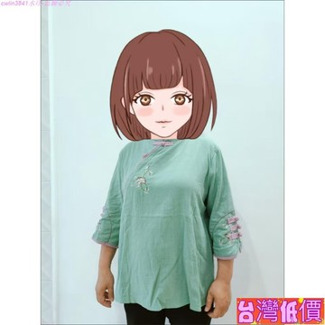 悅裳💎台灣免運💎特價 媽媽裝 新中式 國風女裝 棉麻上衣 五分袖 中式上衣 盤扣上衣 刺繡 茶服 中式女裝 中國風上