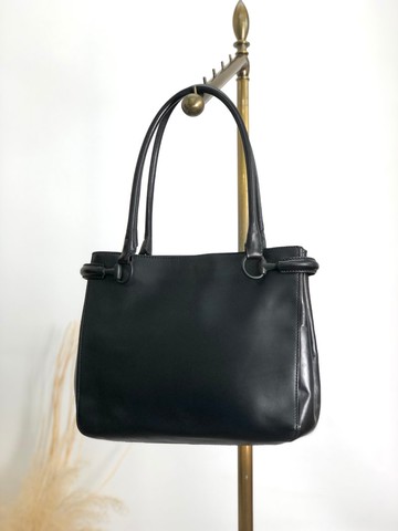 【 日本直送 名牌中古包 】GUCCI 古馳 手提包 黑色 皮革 vintage 古著 i3frwk