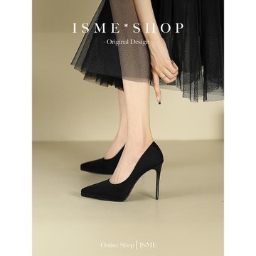 高跟鞋絨面女細跟high超高跟尖頭防水臺豹紋heels鞋白月光春秋202