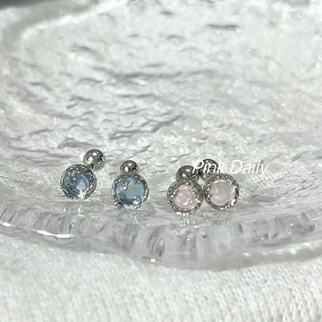 ♡ 𝑪𝒉𝒊𝒄 𝒖 ♡Pink Daily 彩色月光石耳釘擰螺絲耳骨釘睡覺免摘耳蝸釘耳環