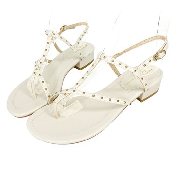 Pruce 率性甜美鉚釘露趾夾腳涼鞋