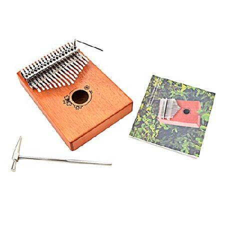 Vaguelly Mini Piano Music Decor Kalimba Thumb Piano 17 Keys Finger Piano Portable Wooden Mbira Finger Piano with Hammer Portable Musical Instrument fo