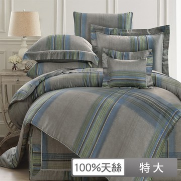 貝兒居家寢飾生活館 60支100%天絲四件式兩用被床包組 裸睡系列  特大雙人切法盧
