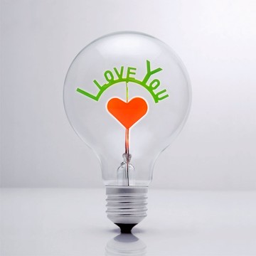 DarkSteve「演活生命」- 設計師燈泡 -  I Love You / 我愛您 球燈泡 Edison-Style : 1 個 (純燈泡)