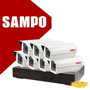 昌運監視器 SAMPO 聲寶 8路7鏡優惠組合 DR-TWEX3-8 VK-TW2C98H 2百萬紅外線攝影機 監視器