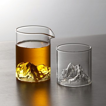 觀山公道杯無把手茶具分茶器直身泡茶耐熱玻璃公杯日式單個過濾杯