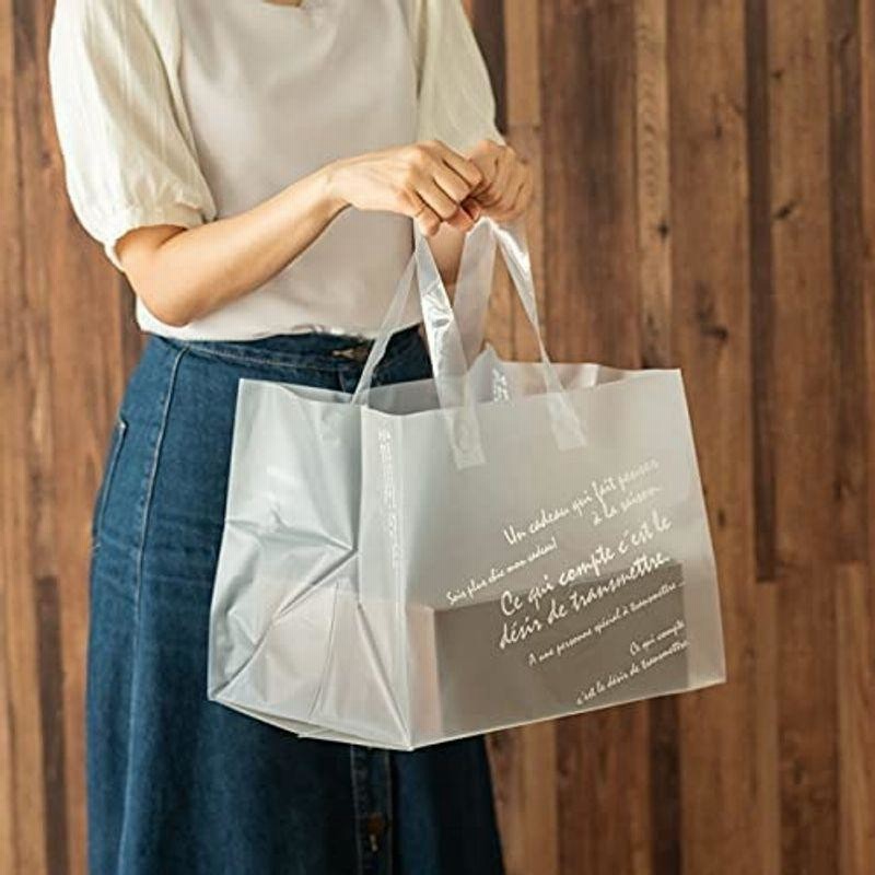 絶妙なデザイン 手提げ袋 レジ袋 縦長 フレンチフロスト-L 50枚 FR-LT