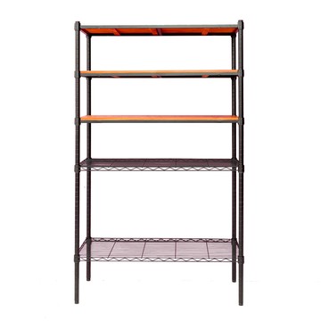 【dayneeds】松木 90x45x150公分 五層烤黑柚木板收納層架