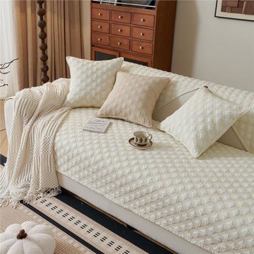 水洗棉沙發墊四季通用布藝絎縫全棉沙發套罩簡約現代直排沙發坐墊