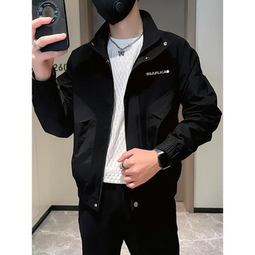 輕奢潮牌痞帥工裝外套男春秋季高級感潮流2025新款休閑刺繡夾克衫