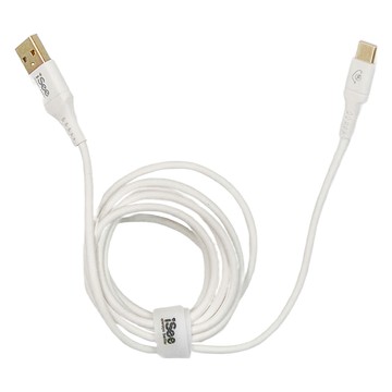 iSee USB-C to A 45W快速充電傳輸線 鍍金接頭 高彈SR線材  2.5m  白色  1條