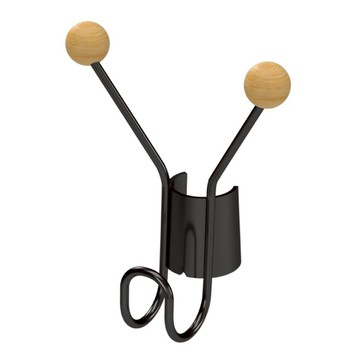 KI WISH 居家生活 6K-4116BK 半套筒Y型掛勾 Set 附夾片2PCS  黑色  1個