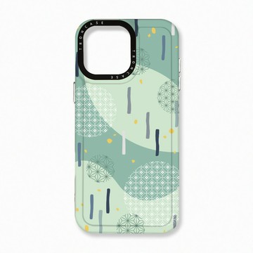 iPhone 16 Pro Max 殼 TRON IPhone 16 Pro Max 日系和風圓點落雨系列 太空殼 透黑款 手機殼
