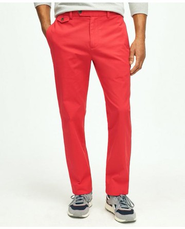 Brooks Brothers Men's Milano Slim-Fit Stretch Supima Cotton Washed Chino Pants | Red | Size 38 32