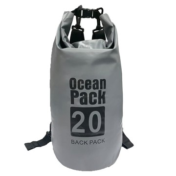 OceanPack 防水桶包 單肩包/戶外/跑步/健身/游泳/防水包/防水袋/漂流袋/海邊/水上活動/雨天必備 20L  25 x 61cm  灰色