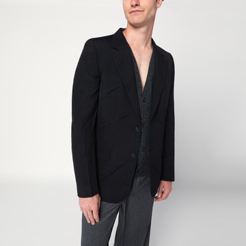Black wool-blend jacket