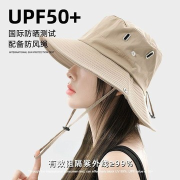 🔥臺灣出貨🔥帽子抽繩西部牛仔漁夫帽夏季透氣防曬戶外露營釣魚遮陽帽徒步登山04bn