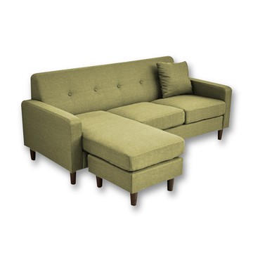 【班尼斯】日系經典‧Sunny日正獨立筒L型沙發/布沙發/三人沙發-抹茶綠