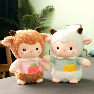 可愛小綿羊公仔小羊玩偶羊駝毛絨玩具床上睡覺抱枕女孩生日禮物