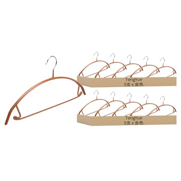 日版超厚多功能無痕衣架 金色 寬43x高21cm 浸塑材質+鍍鉻  10支