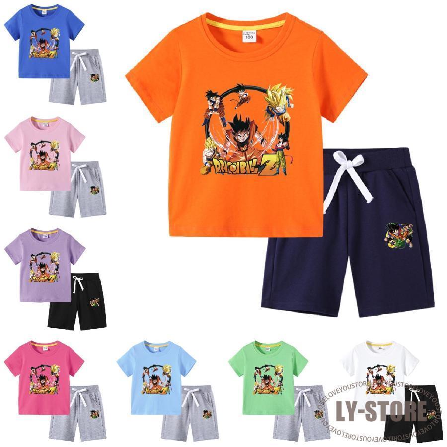 Dragon Ball 春 夏 子供服 子供服 ドラゴンボール 男の子 半袖Tシャツ 上下セット 2点セット トップス 半ズボン 丸首 上着 通学着  通園着 90-150CM 通販 LINEポイント最大0.5%GET LINEショッピング