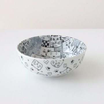 日本製滿版貓陶瓷 6吋煮物缽