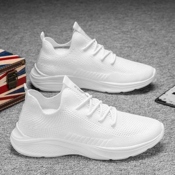 大碼運動鞋男45透氣薄款46小白鞋47號飛織網面鞋子夏季夏款老爹鞋