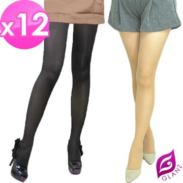 GLANZ 格藍絲 小惡魔超顯瘦防勾纖腿全彈性絲襪*12雙組(黑/膚任選)