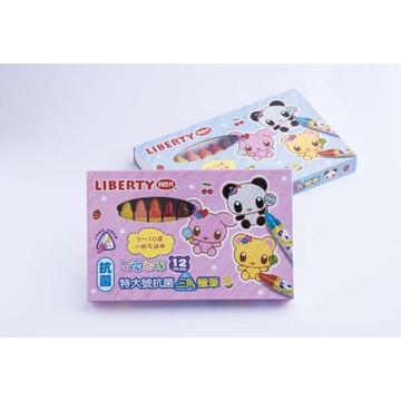 Liberty 利百代 1201-JTC 可愛家族蠟筆 12色 特大號抗菌三角蠟筆