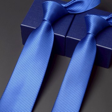 寶藍色純色領帶男士商務正裝工作8cm 韓版窄6cm 新郎結婚天藍色潮