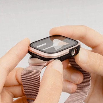 【Watch 9/8/7適用】Apple Watch 41mm Modern Hybrid 鋼化玻璃鋁合金保護殼 粉色