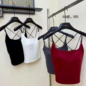 ANNE丨出清中丨165降149丨秋冬美背交叉吊帶背心【WAU1023】自帶胸墊 內搭磨毛 辣妹 性感 打底保暖 上衣