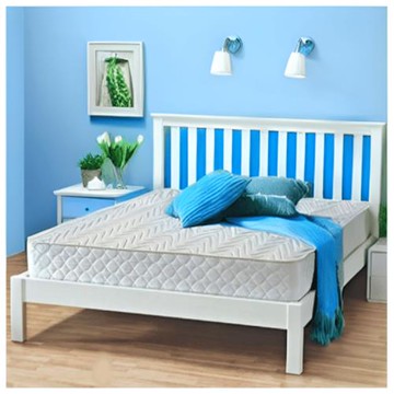 《新之森林》白色緹花獨立筒雙人床墊-單人加大3.5x6.2尺