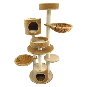 doter 寵愛物語 圓桶樹屋貓跳台 50*50*140cm  棕色  1組