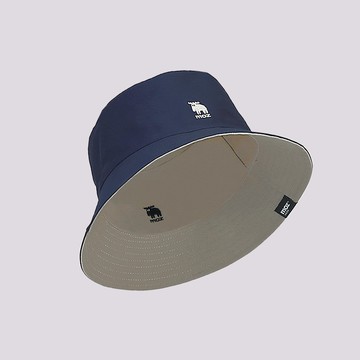 moz瑞典 駝鹿 雙色雙面百搭漁夫帽(藍/米)