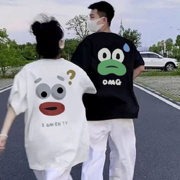 🚀隔日到貨🚀父子裝卡通短袖親子裝可愛日系t恤炸街全家裝必買厚磅大碼短袖棉質寬鬆上衣韓系上衣夏季親子裝短袖上衣超萌推薦
