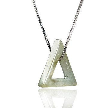 冰種翡翠三角形項鍊 | 天然緬甸玉A貨翡翠 | 送禮