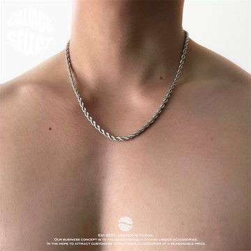 【CALI】隔日到貨！3MM麻花素錬 多元尺寸麻花鍊 鈦鋼項鍊 男生項鍊 項鍊男 嘻哈項鍊 鋼鍊 項鍊 項鏈 單鍊 裸鍊