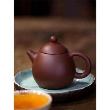 一水堂宜興原礦手工紫砂壺底槽清龍蛋壺160毫升內推球孔出水爽