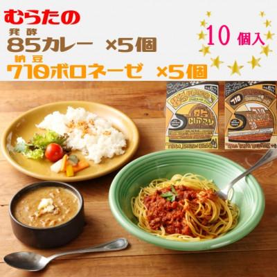 ふるさと納税 村田町 むらた85(発酵)カレー、むらた710(納豆)ボロネーゼ セット(200g×計10個)