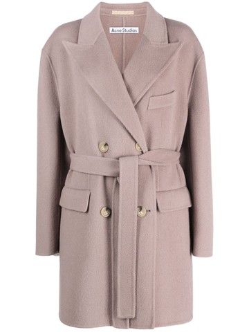Acne Studios - belted double-breasted wool coat - women - Wool - 32 - Purple