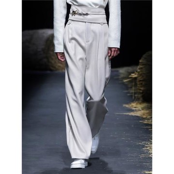 粟麥 秀場款高腰封寬松休閑長褲 山谷少年獨立設計師原創男裝品牌