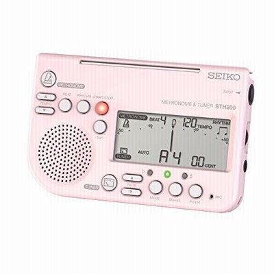 SEIKO セイコー メトロノームチューナー 大音量 譜面台取付可能 吹奏楽部に最適 ピンク STH200P