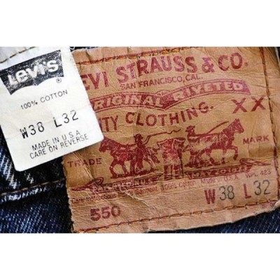 ☆90s USA製 Levi'sリーバイス 550 ケミカルウォッシュ カラーデニムパンツ 紺 w38 L32☆アシッド ビンテージ ジーンズ  テーパード ワイド | LINEブランドカタログ