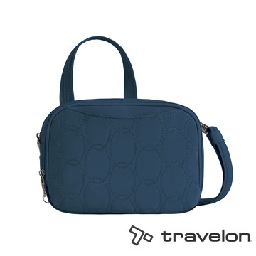 【Travelon美國防盜包】Runways防盜斜背包TL-43714藍