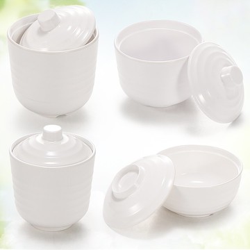 A5湯盅仿瓷燉盅酒店飯店裝湯碗帶蓋餐廳蒸蛋燉湯盅蒸飯盅商用