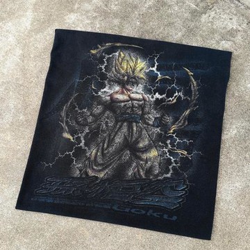 七龍珠悟空高燃超賽變身日系動漫復古重磅rapper穿搭寬松短袖T恤