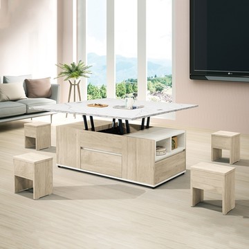 MUNA家居   艾琳4X4尺多功能升降茶几(341)    120X120X67cm