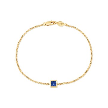 9k Square 4mm Sapphire Tutti-Frutti Chain Bracelet
