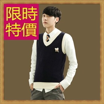 現貨+預購 針織背心無袖毛衣-秋冬學院風V領男馬甲3色61d38【獨家進口】【米蘭精品】